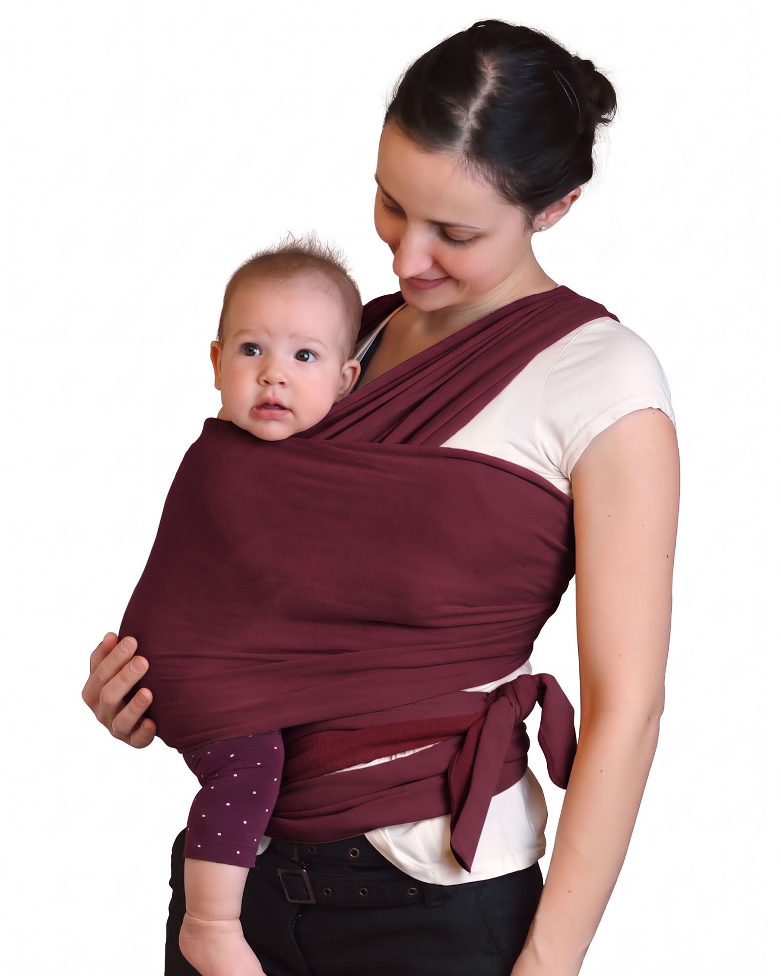 Hug Bug marama za nošenje beba — Bordo crvena