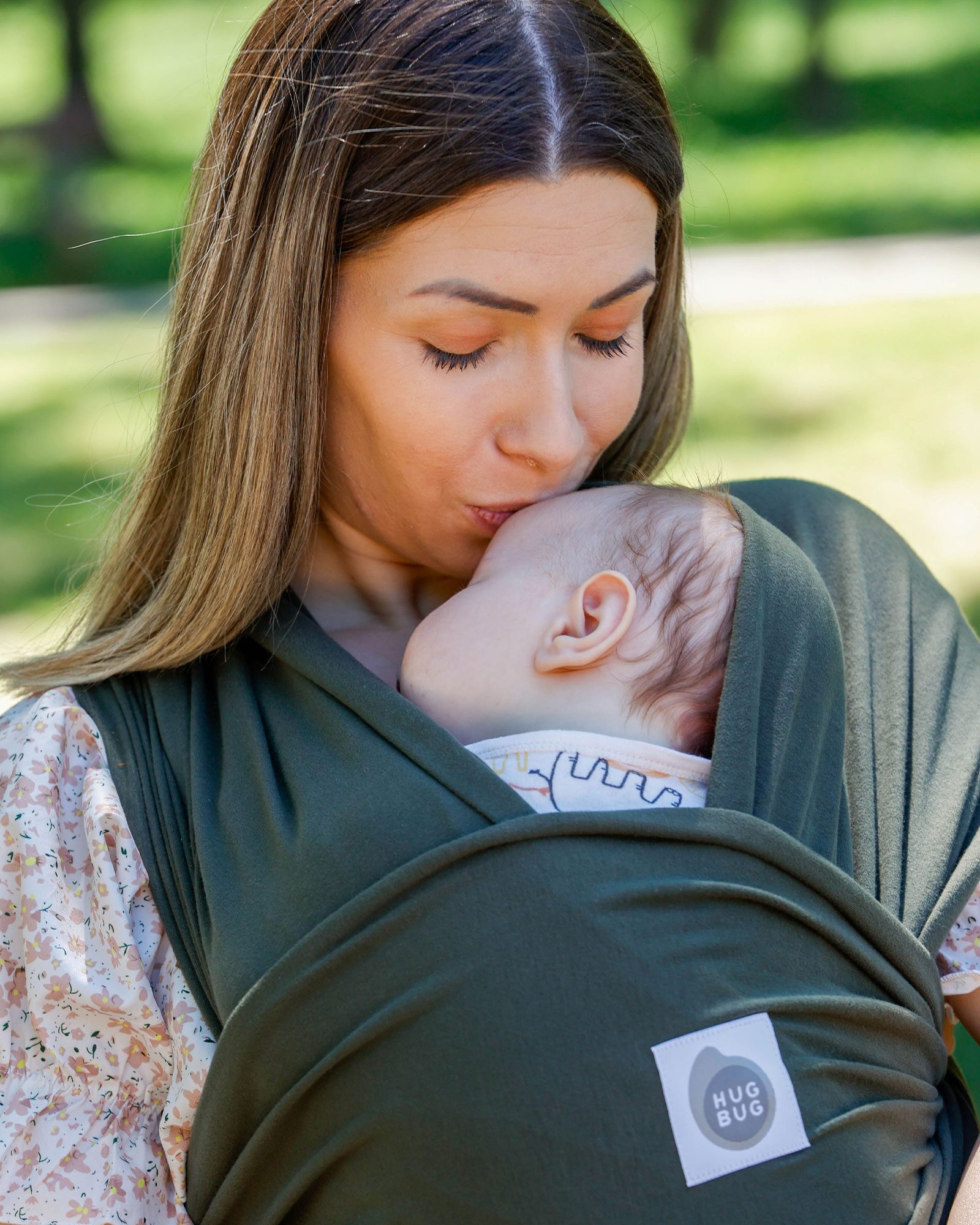Hug Bug marama za nošenje beba — Maslinasto zelena
