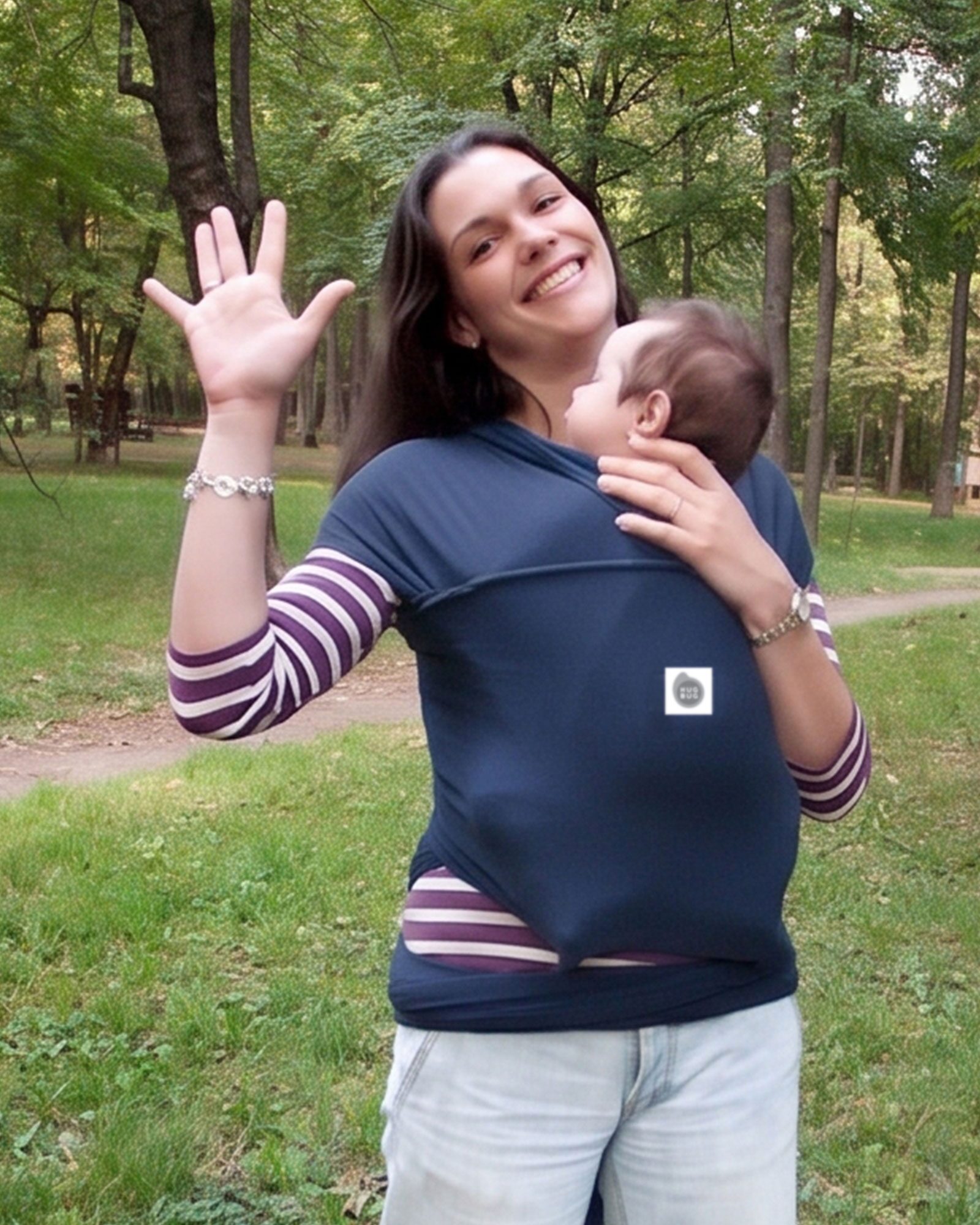 Hug Bug marama za nošenje beba — Tamno plava